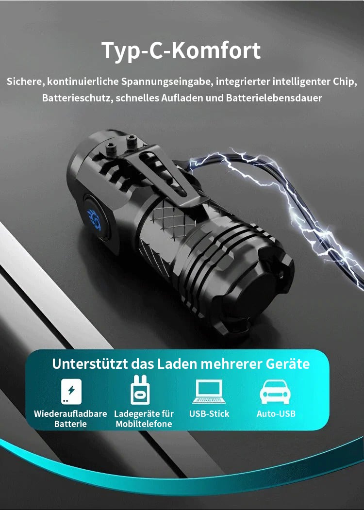 🏆LETZTER VERKAUFSTAG 30% RABATT - Deutsche dreiäugige Monster-Mini-Super-Power-Taschenlampe