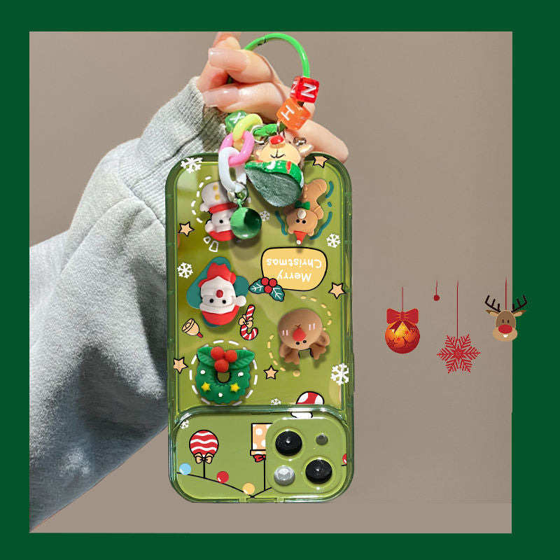 🖤Der vorgezogene Weihnachtsverkauf endet bald🔥🎄Weihnachtsbaum-Anhänger-Flip-Spiegel-Schutzhülle für iPhone🎅