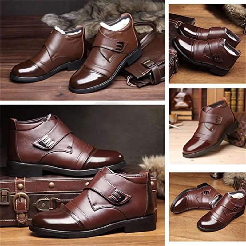 🎅Weihnachtsaktion💖Warme Herren Kunstfell gefütterte Ankle Snow Business Stiefel