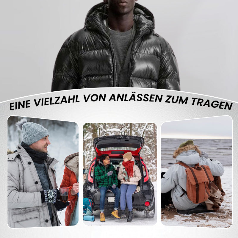 Warme, wasserdichte Kapuzenjacke mit großen Taschen