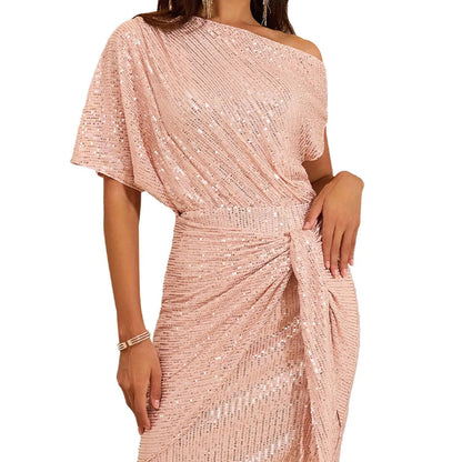 🔥HEISSER VERKAUF 49% - Glitzerndes One-Shoulder-Rüschenkleid