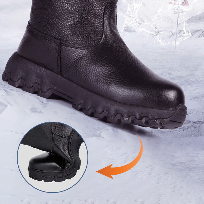 Warme Schneestiefel aus Leder mit Plüschfutter