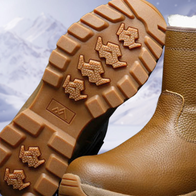 Warme Schneestiefel aus Leder mit Plüschfutter