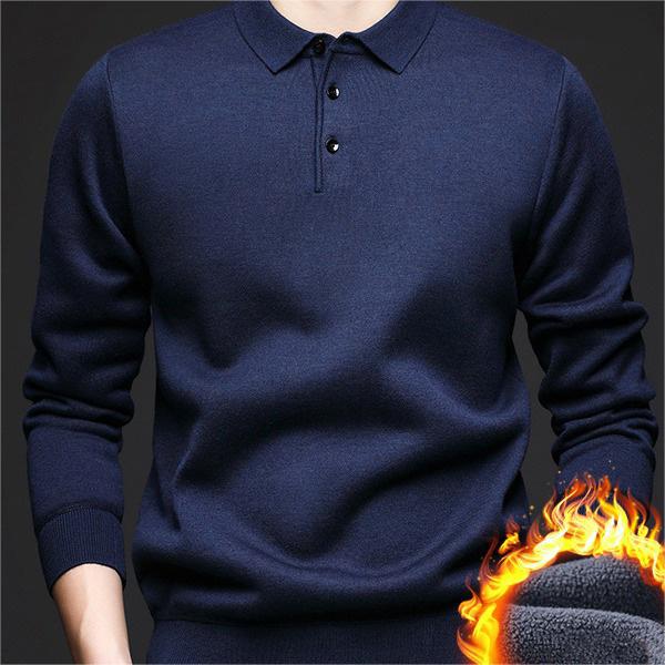 Geschenkauswahl✨ - Gefütterter und verdickter Winterpullover für Herren mit Revers